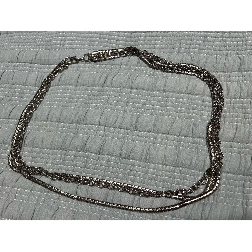VTG Y2K Silver Tone Heavy 3 Strand Chain Hip Waist Belt